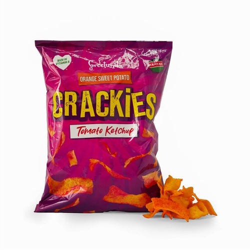 Crackies Sweet Potato Tomato Ketchup crisps 30g - case of 48